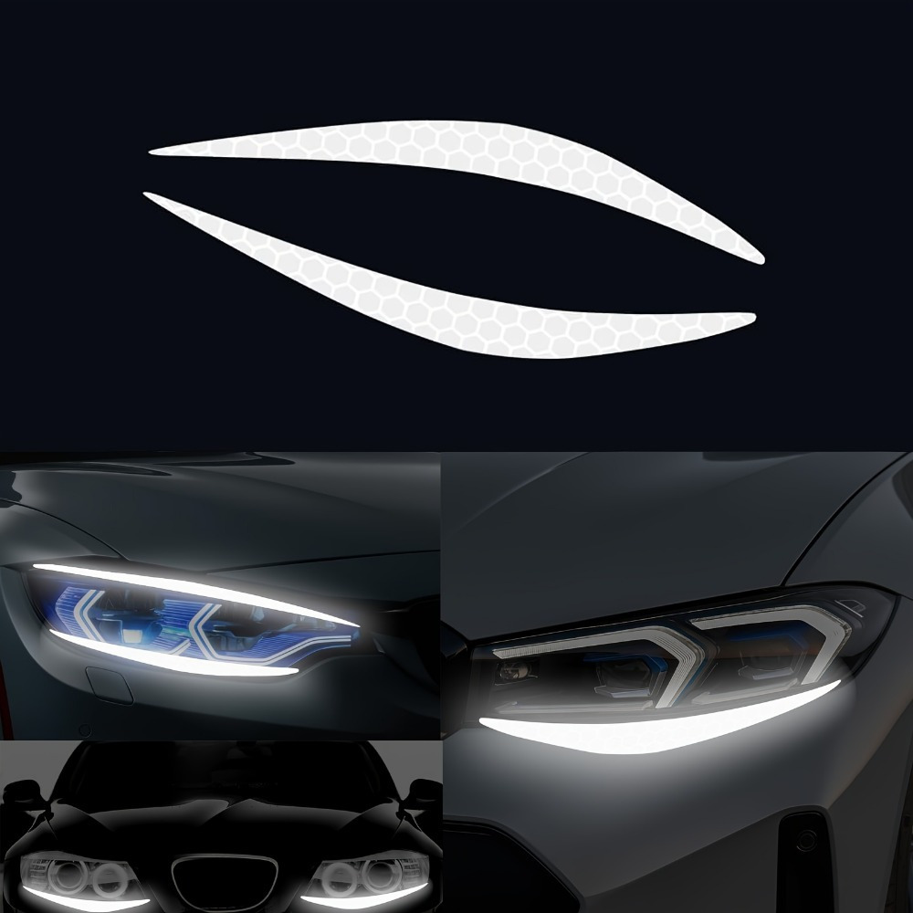 Car Accessories Evil Eye - 2pcs/1pair Reflective Eyeliner Car Headlight Eyebrow