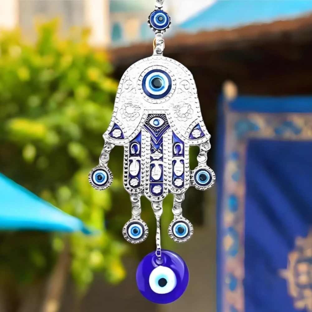 Car Accessories Evil Eye - Turkish Fatima Palm Blue Eye Keychain