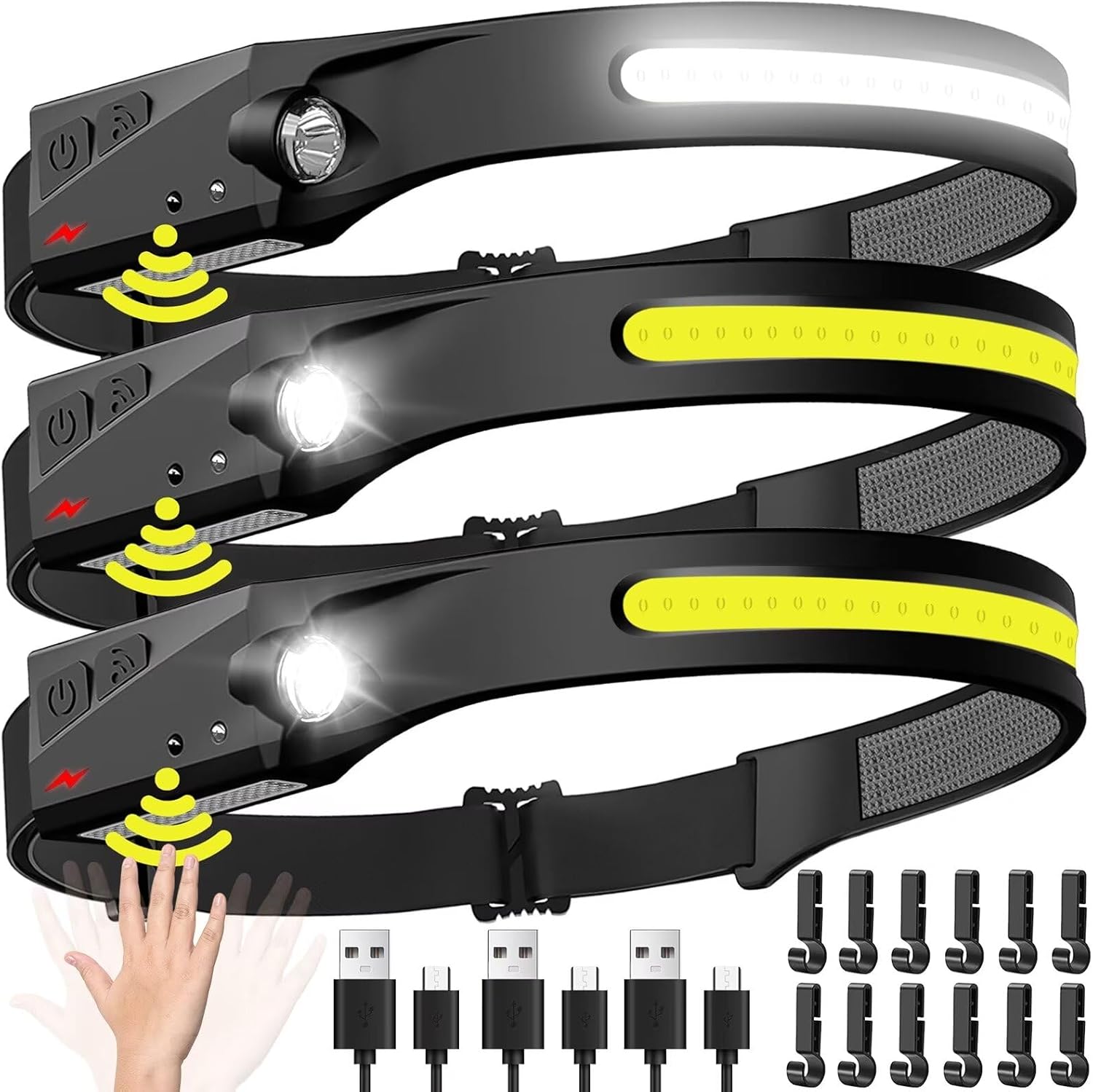 Led Headlight Bulbs - Sensor Headlamp LED Head Flashlight Rechargeable