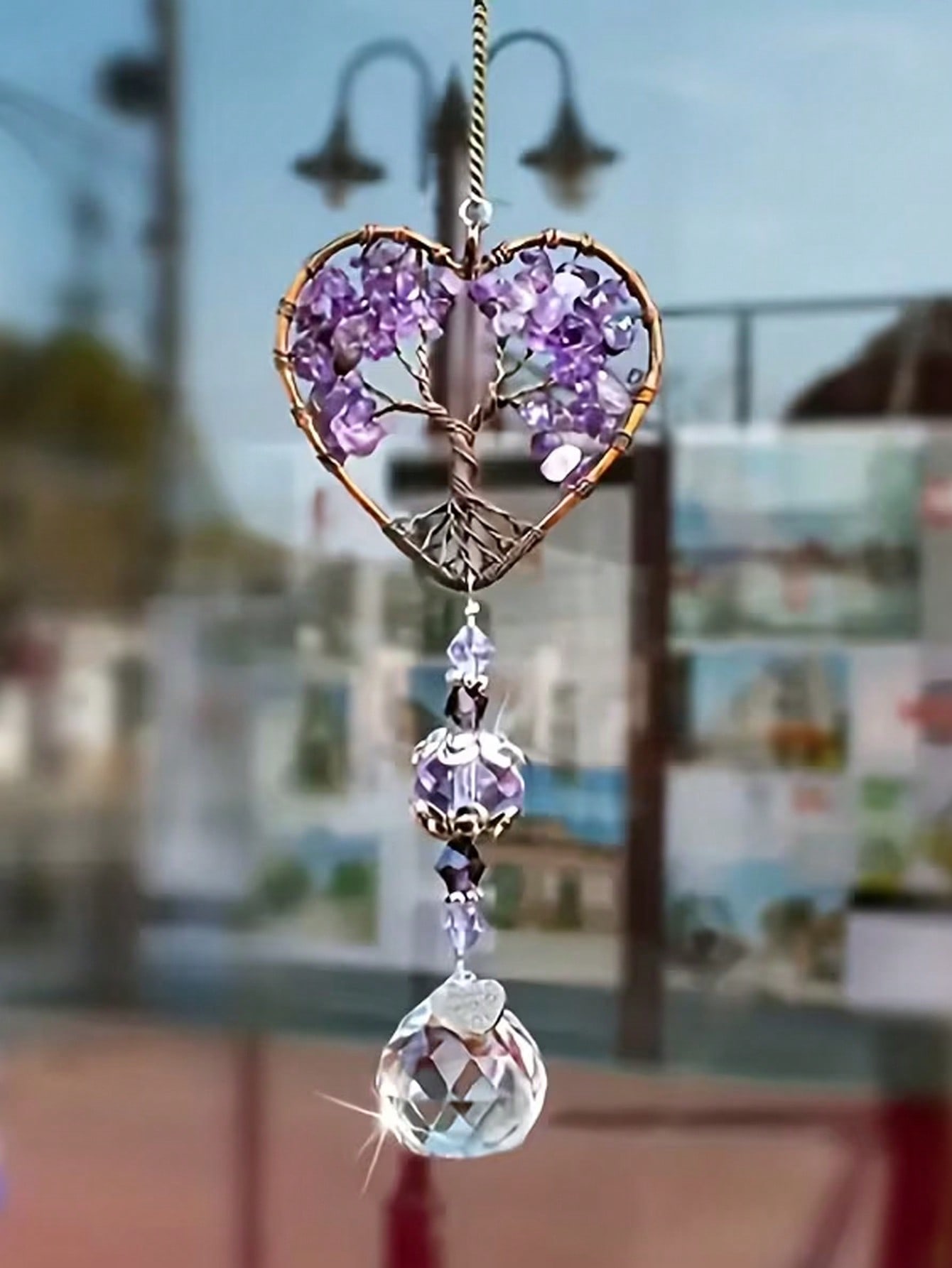 Heart Amethyst Tree of Life Ca - đánh giá và giá Car Accessories Evil Eye