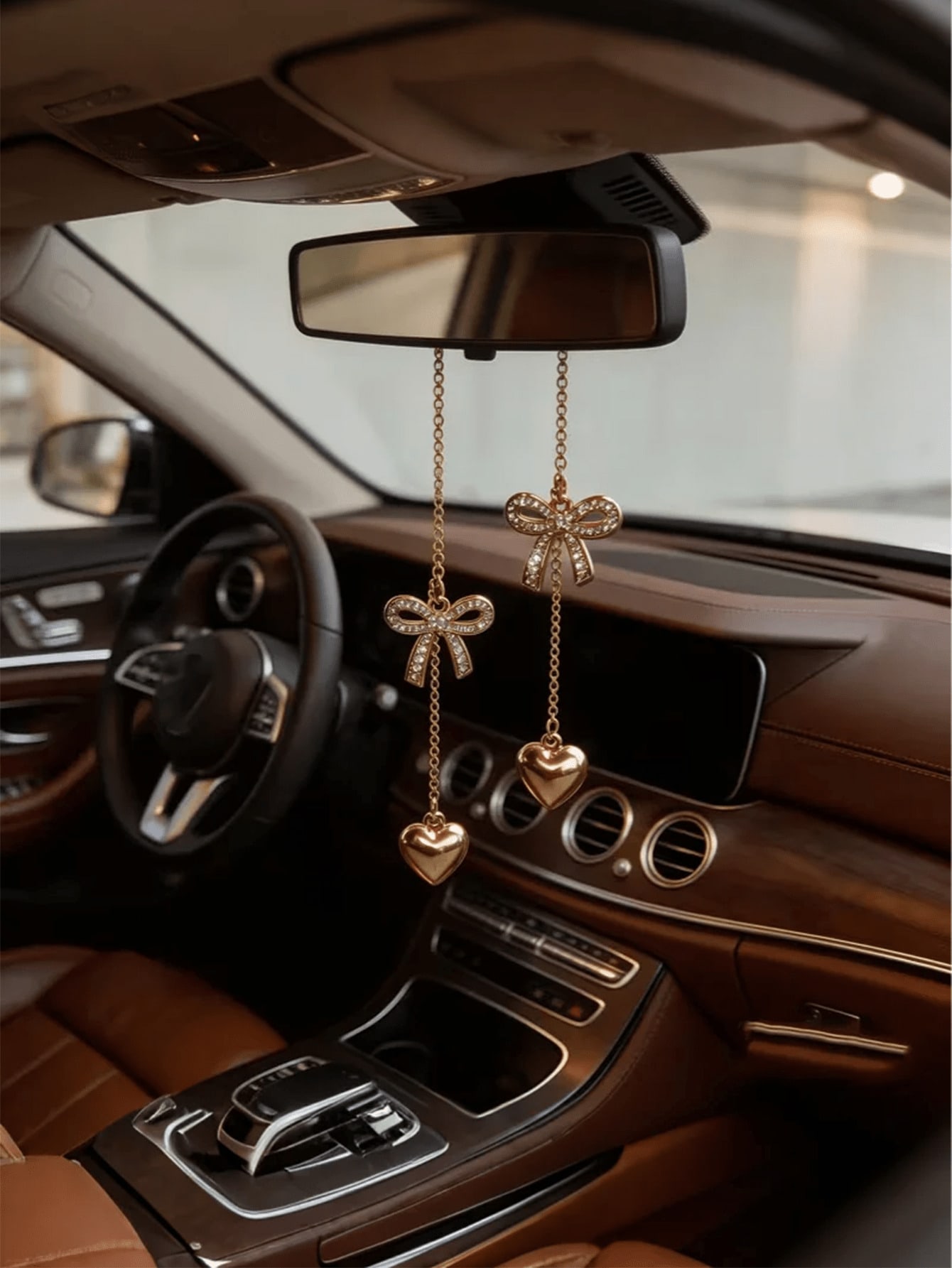 Gold Chain Rhinestone Heart Bo - đánh giá và giá Car Accessories Evil Eye