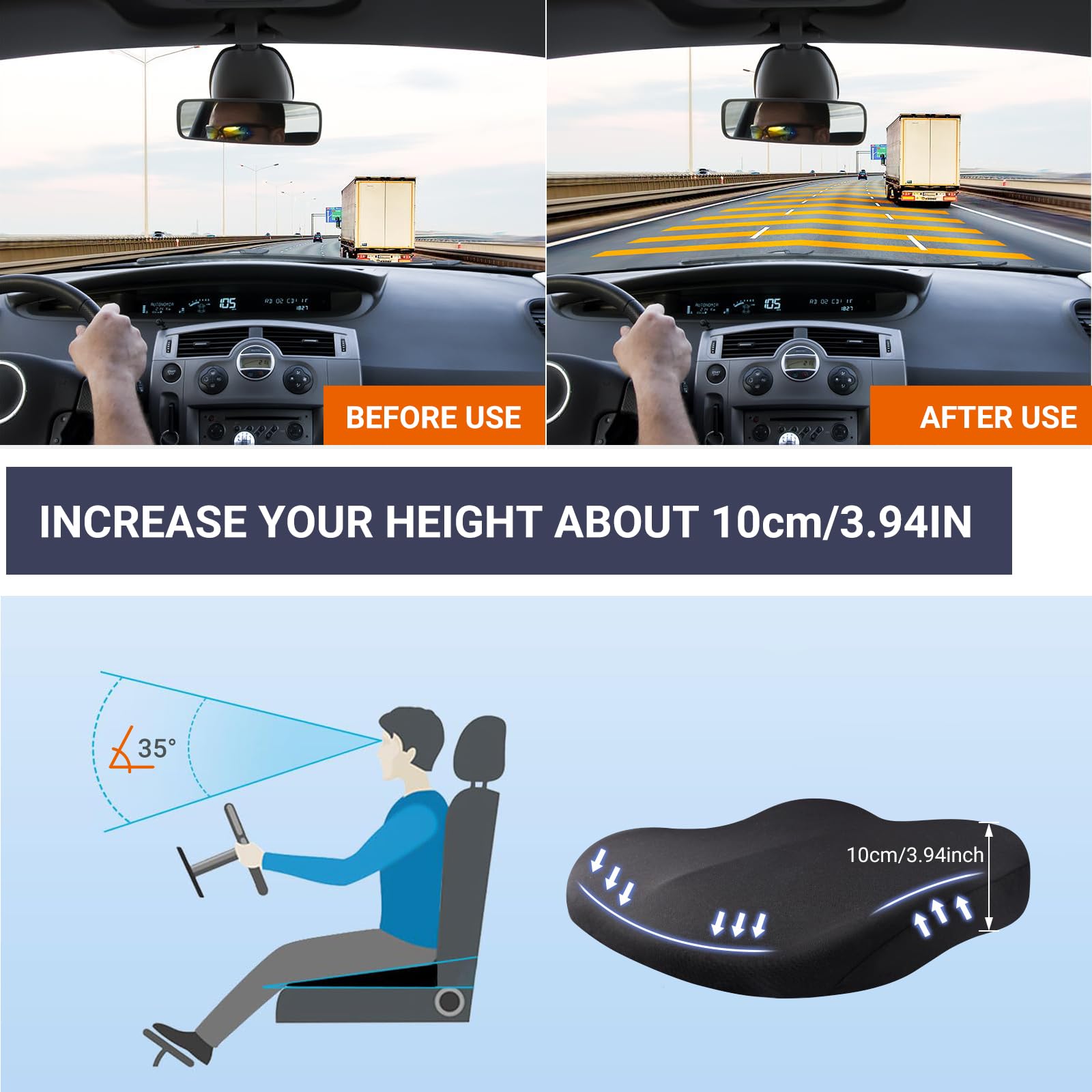1pc Memory Foam Slow Rebound S - đánh giá và giá Car Seat Cushion Memory Foam