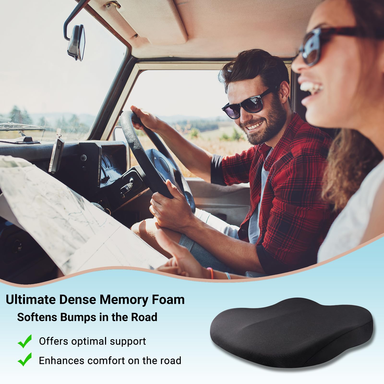 1pc Memory Foam Slow Rebound S - đánh giá và giá Car Seat Cushion Memory Foam