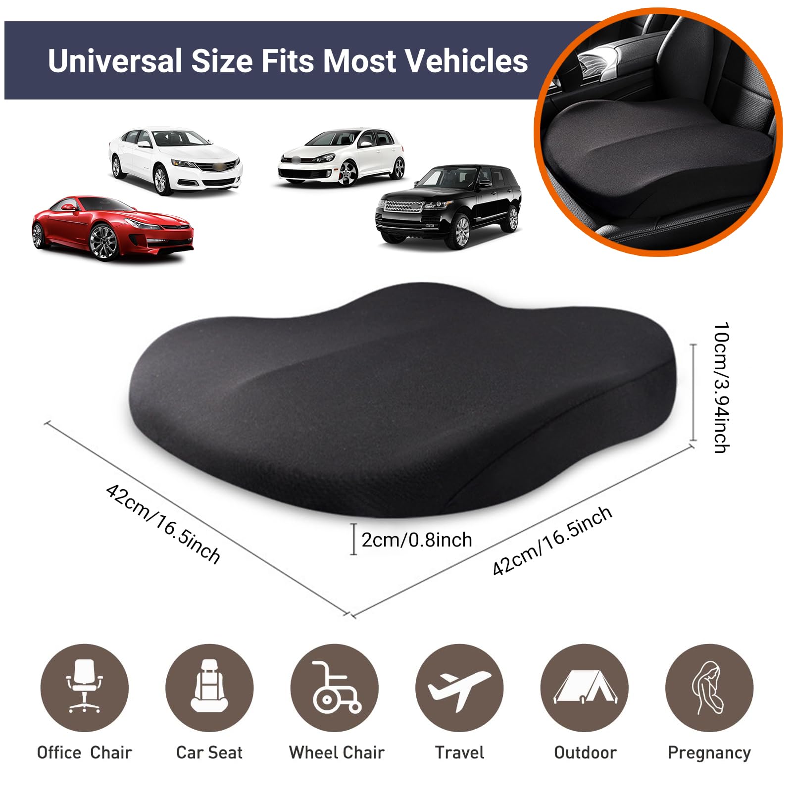 1pc Memory Foam Slow Rebound S - đánh giá và giá Car Seat Cushion Memory Foam