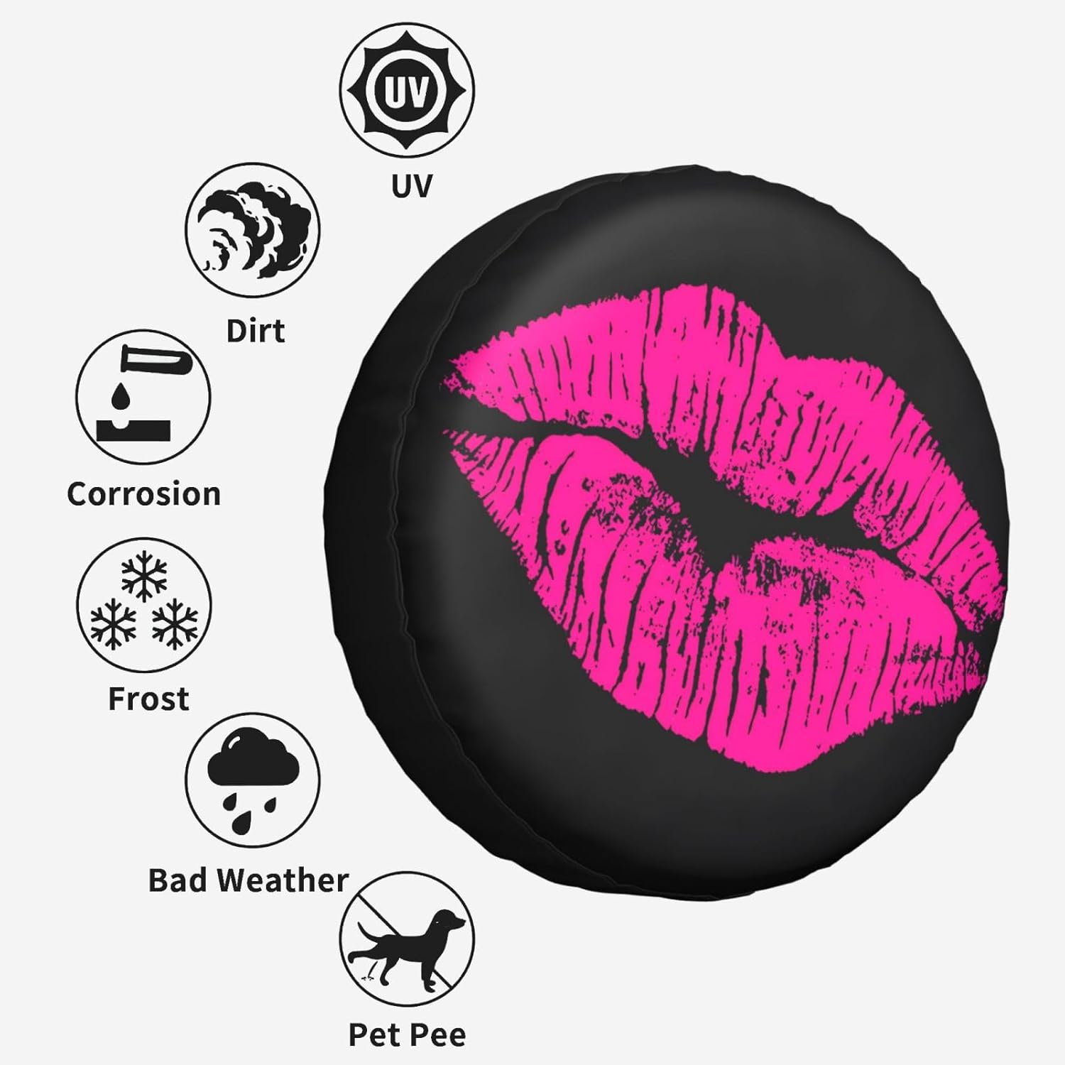 80s Hot Pink Kiss Lips Spare T - đánh giá và giá Car Accessories Lipa