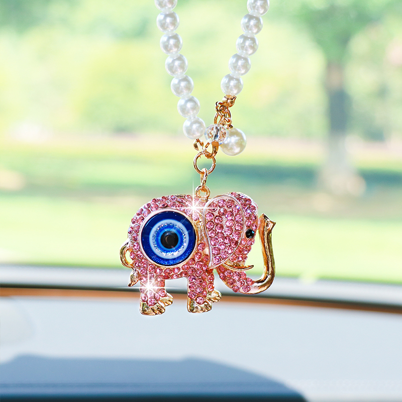 Creative Rhinestone Elephant C - đánh giá và giá Car Accessories Evil Eye