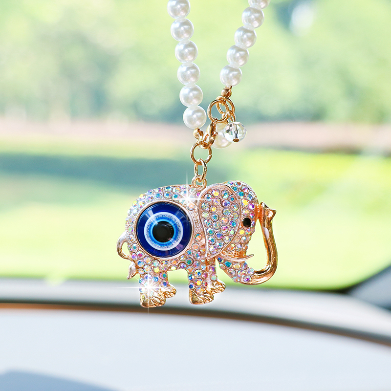 Creative Rhinestone Elephant C - đánh giá và giá Car Accessories Evil Eye