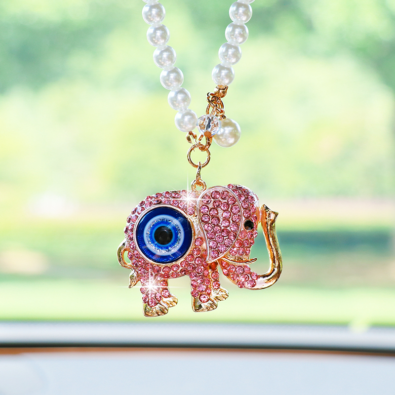 Creative Rhinestone Elephant C - đánh giá và giá Car Accessories Evil Eye