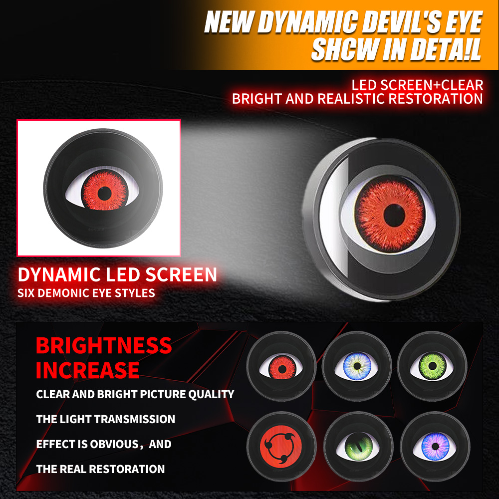 LED Headlight Demon Eyes Dynam - đánh giá và giá Car Accessories Evil Eye